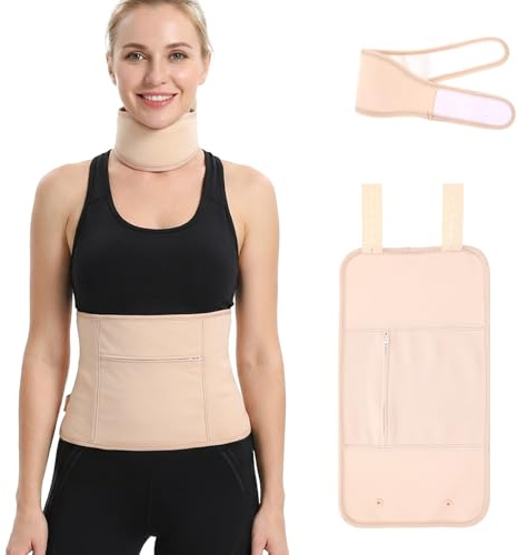 Heclia Rizinusöl-Packung, wiederverwendbare Bio-Baumwolle, Rizinusöl-Kompressionsverpackung für Bauch, Hals, mit verstellbarem Gummiband, wasserdicht, Anti-Öle, auslaufen, elastisches Band