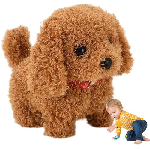 Nuiorfty Robot Puppy That Acts Like a Real Puppy Plush Teddy Robot Dog Realistic Woof and Moving Animated Nodding Head Dog Toys for Kids Toddlers