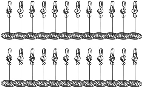 NOENNULL Porte-cartes de Table, 24 Pièces Porte-numéros de Table Mini -cartes de Noirs Supports de Numéro de Courts Clips de Carte de Nom de en Acier Inoxydable pour Fête de Mariage