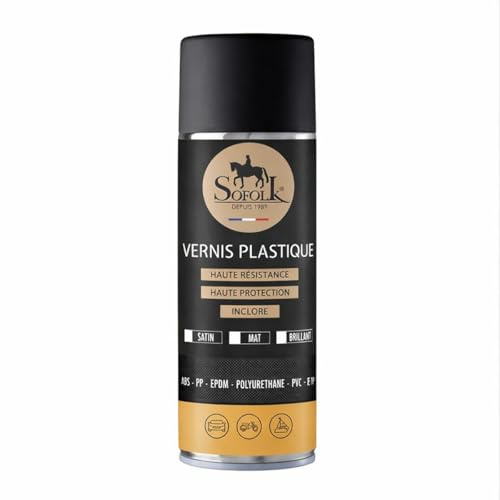 SOFOLK Vernis Plastique Haute Résistance - Protection Durable Intérieurs Auto - Anti-Rayures, Anti-UV, Haute Adhérence - Aérosol 400ml (SATIN)