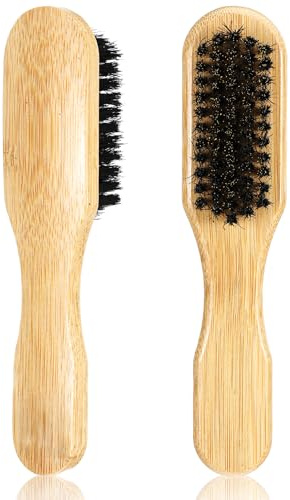 Sibba 2 Pack Boar Bristle Slick Back Hair Brush,Edge Brushe Teasing Brushe