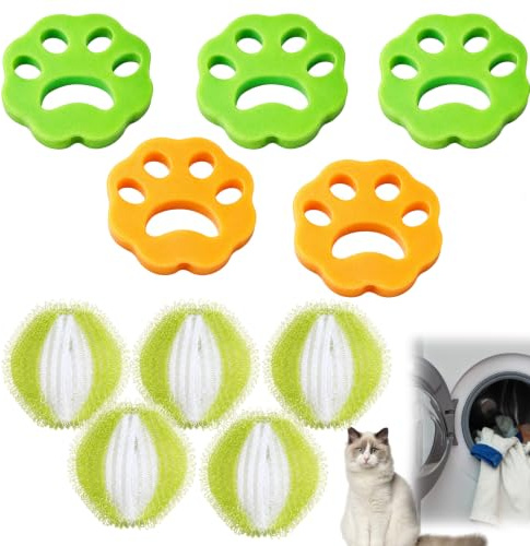 Tierhaarentferner Waschmaschine, Katzenhaarentferner Waschmaschine, Haarfänger Waschmaschine, Einfache Entfernung von Tierhaaren aus Wäsche, Ideal für Haushalte mit Haustieren, 10 Stücke in Zufälligen
