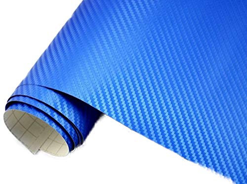 Neoxxim 7€/m2 Premium - Auto Folie - 3D Carbon Folie - BLAU METALLIC 1200 x 150 cm- blasenfrei Lackfolie Möbelfolie
