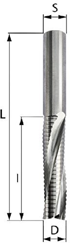 PWWU Schruppfräser Z3 VHW Oberfräser Schaftfräser Spiralnutfräser mit 3 Schneiden, VHM (D=8 S=8 l=32 L=70)