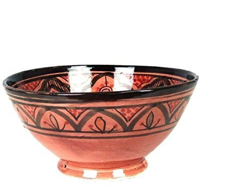 Simandra Orientalische marokkanische Keramikschale Keramik Obst Salat Reis Schale Schüssel Deko groß Color Rot