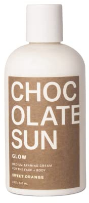 Chocolate Sun - Organic Glow Medium Tanning Cream Face & Body | Clean, Non-Toxic Sunless Tanning (Medium, 8 oz | 236 ml)