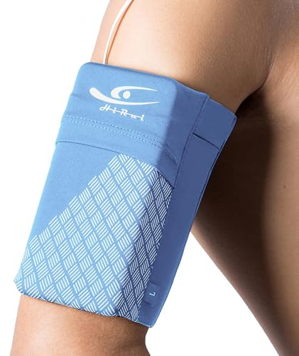 HiRui Universal Sports Armband Cell Phone Armband Sleeves Running Armband for Exercise Workout, Compatible with iPhone 17/17Plus/Pro/16/15/15Plus/14 Samsung Galaxy All Phones (Blue, Medium)