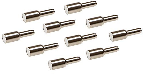 Gedotec Tablarträger Fach-Bodenträger Stahl vernickelt| Bohr-Ø 3 mm | Regalboden-Träger für Holzböden - Holztablare | Regalträger Stahl verzinkt | 20 Stück - Regal-Halterungen rund