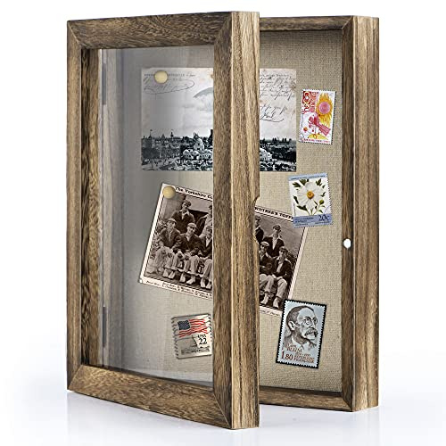 Love-KANKEI 8x10 Deep Shadow Box Frame,Solid Wood Frame,Carbonized Black