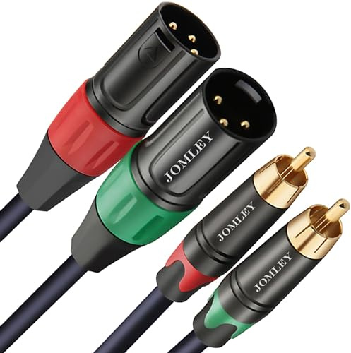 JOMLEY RCA to XLR Cable, Dual RCA Male to Dual XLR Male HiFi Stereo Audio Connection Interconnect Cord Wire Path Lead - 2 m