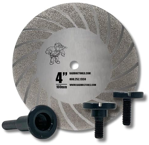 Bad Dog Diamond Drill Sharpener: 4” Diamond-Coated Wheel Drill Attachment with Arbor. Use to Sharpen Bad Dog Drill Bits & More.