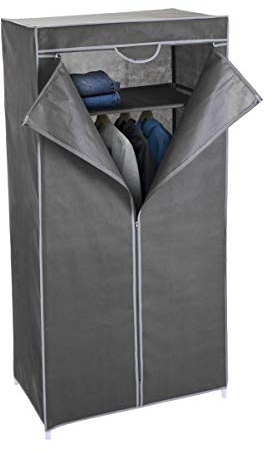 Armario de Tela Gris 160 cm - Armario de Tela Armario Plegable Armario de Camping Armario Armario Armario Plegable
