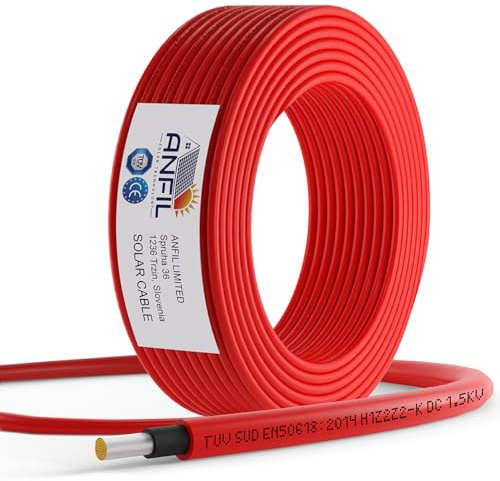 ANFIL® 20m Solarkabel 4mm² [TÜV SÜD geprüft & UV-beständig] – PV Kabel 4mm² für Solaranlagen (Erdverlegbar & wasserdicht) - Solar Verlängerungskabel für Solarpanel, Wechselrichter & Laderegler