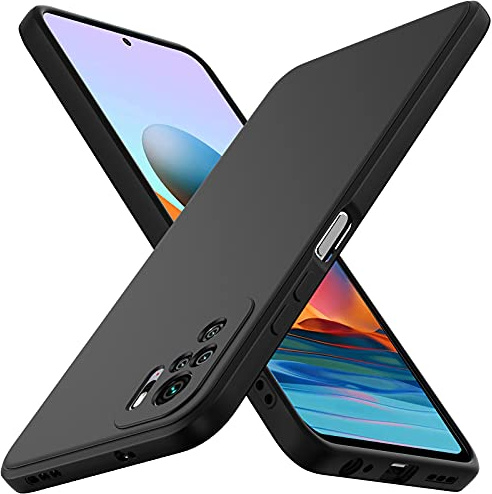 ivoler Negro Mate Funda para Xiaomi Redmi Note 10S / Poco M5s / Redmi Note 10 4G con Protección de Cámara, Carcasa Protectora Antigolpes, Ultrafina Suave TPU Silicona Caso Delgada Anti-Choques Case