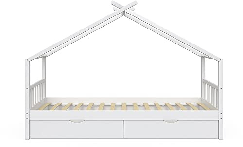 VitaliSpa Hausbett Design, Weiß, 90x200 cm