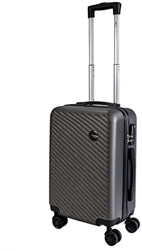 CABIN 5508 Valigia Trolley ABS, bagaglio a mano 55x37x20, Valigia rigida, guscio duro e antigraffio con 8 ruote.