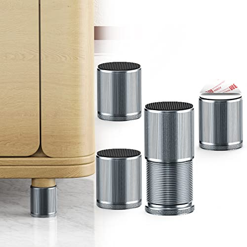 neidea Bed Risers 1.57in Heavy Duty, Metal Furniture Risers Self Adhesive, Adjustable Height Furniture Legs For Bed, Table, Chair, Cabinet, Sofa, Pack of 4