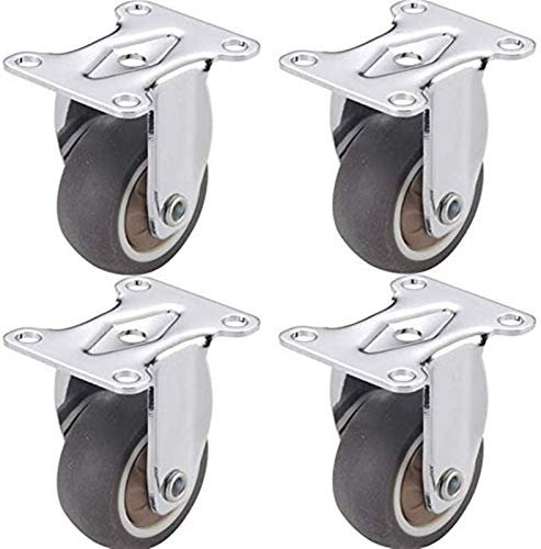 TONZN 4 Stück Möbelrollen, robuste Industrierollen mit festen Platten, geräuschlose Gummiräder, 1,5 '40 mm (Farbe: Bockrollen) (Bockrollen)