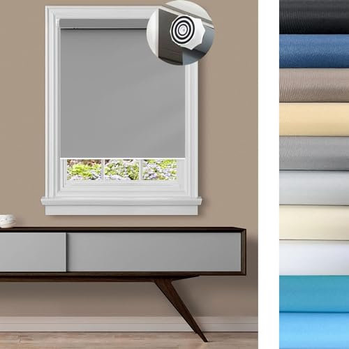 Verdunkelungsrollo ohne Bohren Klemmfix 30 x 60 cm Einfache Installation Easyfix, Fensterrollo Seitenzugrollo Flexibler Seitenzug Easyfix für Wohnzimmer, Schlafzimmer, Hellgrau
