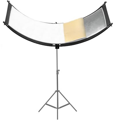 Caruba Réflecteur Professionnel incurvé - 180 cm x 65 cm pour des Portraits Parfaits - Écran réfléchissant en Forme de U - Grand réflecteur