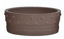 Bonsaischale Keramik klein Trommelschale unglasiert 12cm Durchmesser 4,5cm Höhe mit Drainage und Manufakturstempel - Erdbraun