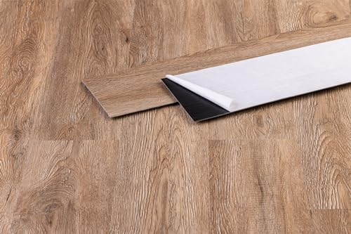 PVC Bodenbelag Vinylboden Selbstklebend EICHE ZARAGOZA - 15,24 x 91,44 cm (16Stk./2,23 m²) - Selbstklebende Vinylplanken, Laminat Dielen – Gewaschen, Rutschfest, Wasserfest