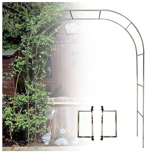 Rosenbogen Aus Edelstahl (Wetterfest) Garten Torbogen Rankgitter Rosenhilfe Für Rosen Und Kletterpflanzen Gartenbogen Aus Metall(25mm+Base,3.2 * 2.4m(10 * 7.9ft))