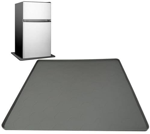 Unterkühlschrankmatte – multifunktionale Bodenmatte, Unterkühlschrank-Gefrierschrank-Schutz | Kühlschrank-Bodenmatte aus Silikon mit erhöhtem Rand, Bodenschutzmatte für Kühlschrank, 60 x 60 x 2 cm