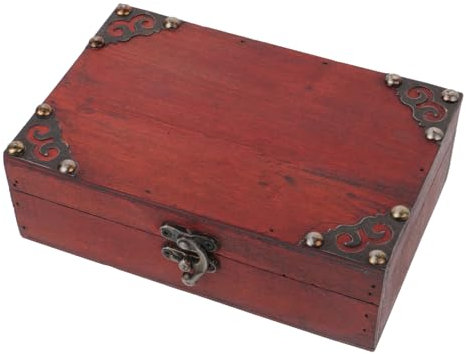 GOOHOCHY Holzbox Mit Deckel Schmuckschatulle Aus Holz Dekorative Aufbewahrungsbox Vintage-schatzkiste Holzschachtel Für Ohrringe Und Ringe Schmuck-aufbewahrungsbox