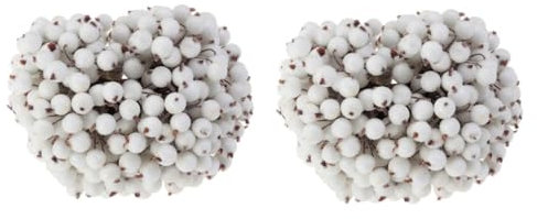 OUNONA 400stücke Mini Weihnachtsbeeren Aus Frosted Holly Dekoration Für Weihnachtsbaum DIY Hochzeits Und Partydekoration Weiß