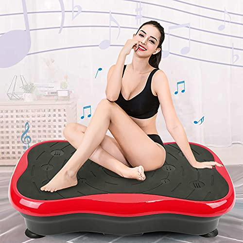 Plateforme Vibrante Oscillante 3D,Renforcement Musculaire & Entraînement Complet du Corps,Design Compact avec Bandes de Résistance,Entraîneur de Fitness par Vibrations pour la Maison (Noir et Rouge)