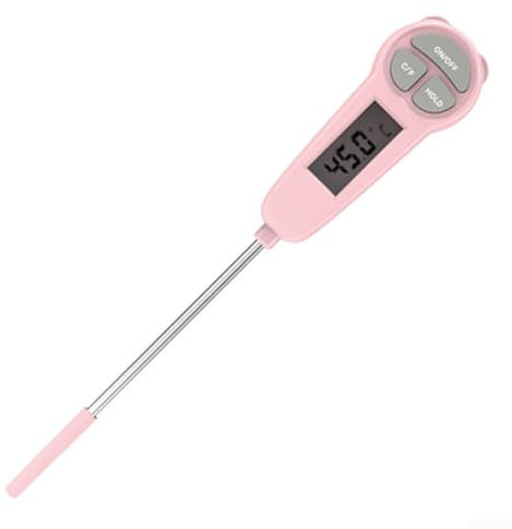 Food Thermometer, for INSTANT Read Cooking Meat Candy Thermometer for Grilling Baking Water Temperature Measurement Tool (for PINK)