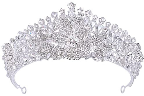 HAODUOO Kronen-Stirnband, glitzernde Strass-Diademe, Abschlussball-Krone for Geburtstag, Festzug, Hochzeit