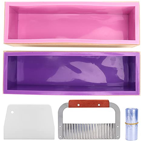Restokki DIY Seifenablage-Set, wasserfest, antihaftbeschichtet, mit Wellenschneider, Silikonablage für die Seifenherstellung