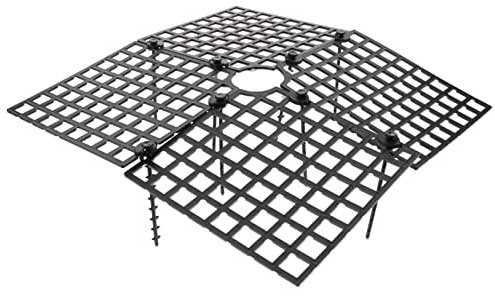 ANDRESLAD 3pcs Cuttable Plant Pot Grid Covers Soil Protector Mesh for Flower Pots Indoor Garden Anti-tip Black Medium Square Guard for Pets and Children