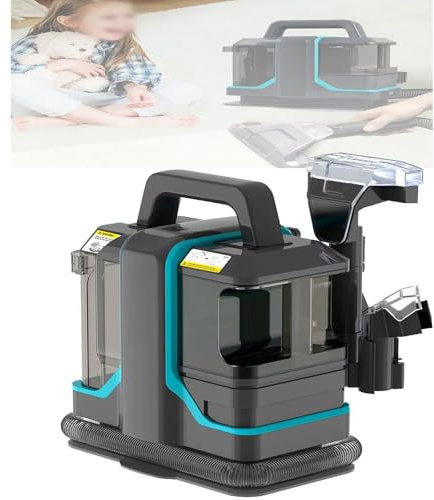 Máquina de limpieza de telas a vapor inteligente, limpiador de manchas de alfombras de 13 kPa, tanque de agua de 1080 ml, tanque de aguas residuales de 800 ml, 31 x 17 x 35 cm