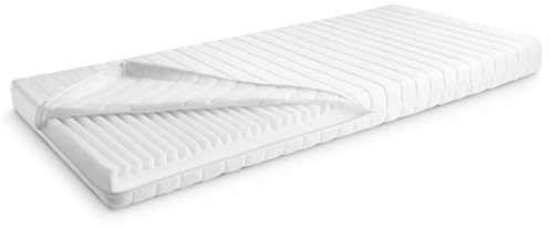 Sleezzz K16 wendbare Kaltschaummatratze, 7 Liegezonen, H2+H3 Härtegrad, Waschbarer Mikrofaserbezug (90 x 190 cm)