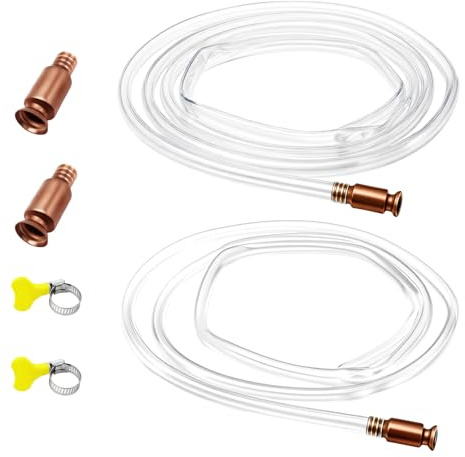 RUNYU Tuyau Siphon Pompe 1,8 M/2,5 M, Shaker Siphon Transférer le Liquid, avec Collier de Serrage, Pompe Manuelle Carburant, Tuyau de Pompage Automatique pour Essence Gasoil Eau
