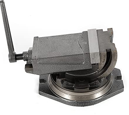 Kippbarer Mechanischer Schraubstock, Präzise Winkelverstellbare Klemme, Frässchraubstock mit um 360° Drehbarer Basis, Geeignet zum Fräsen, Bohren und zur Präzisionsbearbeitung von Bauteilen