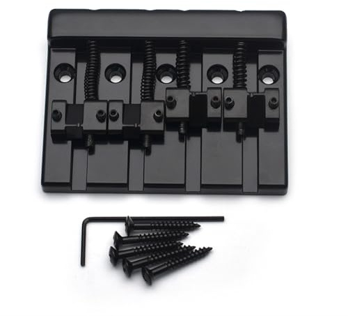 Suoumwa String Bottom Vintage 4-Sace Bass Bridge 82.3x63,5 mm Durch Stringabstand 19 mm Feste Position Bridge Schwarz