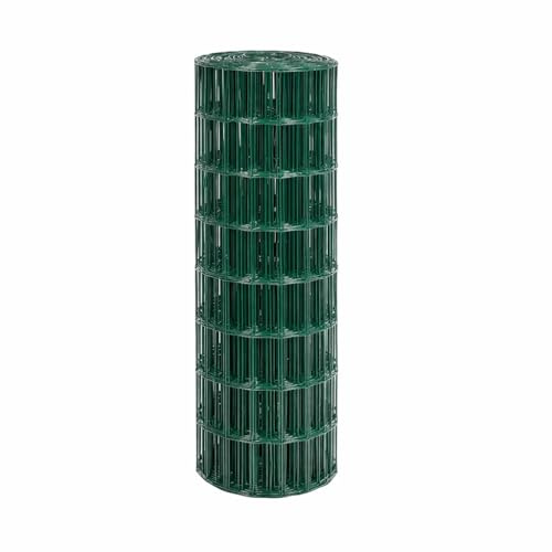 Malla Ganadera Metálica Plastificada Galvanizada Electrosoldada Verde, Red Pastoral Fuerte de Alta Resistencia, Cerca Forestal Europlast, Rollo de 25 metros de Largo (1 Metro de Alto)
