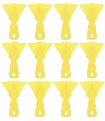 Ipetboom Outil D'angle pour Cloisons Sèches en Plastique Jaune Léger et Réutilisable, Lot de 12 Couteaux à Enduire pour Angles Intérieurs et Extérieurs