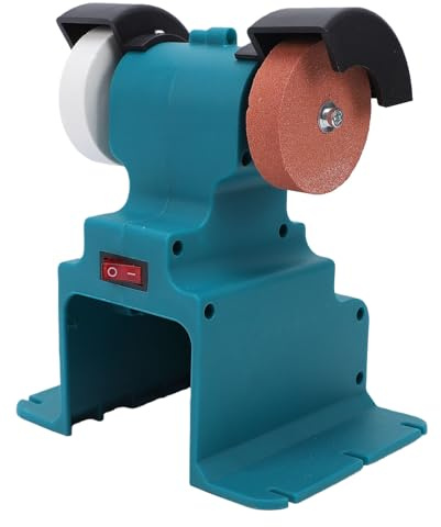 Asixxsix Mini Amoladora de Banco, Lijadora Pulidora Inalámbrica de 200 W, 7000 RPM con 2 Muelas Abrasivas y Accesorios de Montaje, Lijadora de Mesa para Pulido de Metales