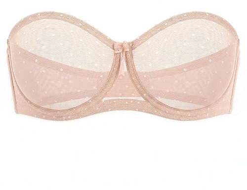 MELENECA Soutien-Gorge sans Bretelles Minimiseur à Armatures en Dentelle | Invisible, sans rembourrage, antidérapant en silicone, bretelles amovibles, idéal pour robe de mariée ou soirée