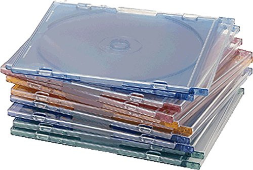 Compucessory Custodie CD Slimline, 125 x 5 x 124 mm, confezione da 10, colori assortiti