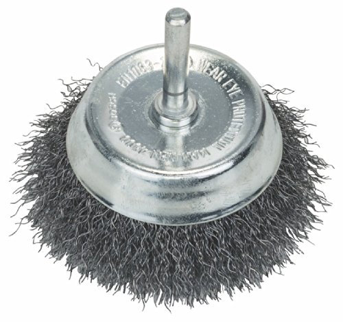 Bosch 1x Brosse boisseau PRO Steel Longlife, fils ondulés pour emmanchement cylindrique 6 mm et perceuse (Ø 70 mm, Professional Accessoire Perceuses/visseuses rotatives)