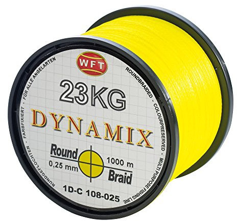 WFT Round Dynamix 1000m geflochtene Angelschnur, Durchmesser:0.30mm, Farbe:Gelb