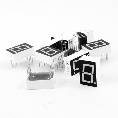Sourcingmap 10 Pcs Common Cathode 10-Pin 1 Bit 7 Segment 0.56 Red LED Display Digital Tube