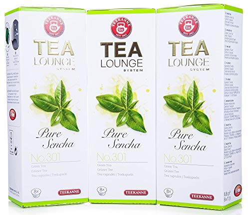Tealounge Pure Sencha No 301 Lot de 3 paquets de 8 capsules de thé vert