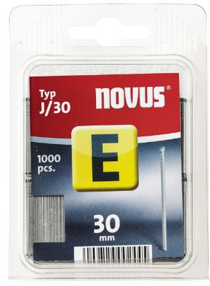 Novus Nägel 30 mm, Klarsichtverpackung mit 1000 Nägeln vom Typ J/30, zur Befestigung von Zierleisten und Eckleisten